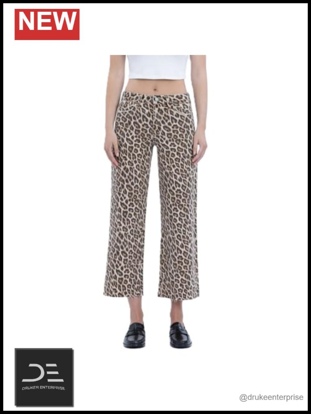Plus Size High Rise Crop Wide Leg Jeans